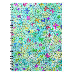 Puzzle Butterflies und Daisies-Colorful von ST. Ay Notizblock