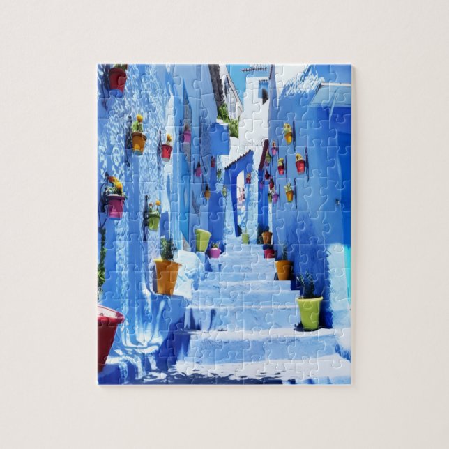 Puzzle “Calles Azules de Chefchaouen” – Marruecos (Vertikal)