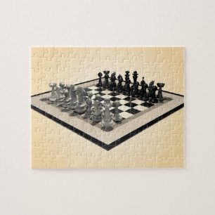Puzzle: Chessboard and Chess Teile Puzzle