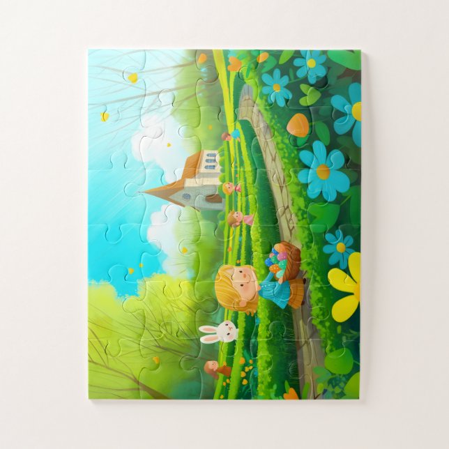 Puzzle Child 30 Stücke, Ostern - Eierjagd (Vertikal)