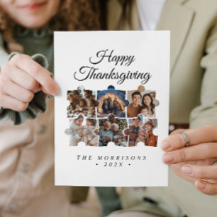 Puzzle Collage 6 Foto Glückwunsch Thanksgiving Feiertagskarte
