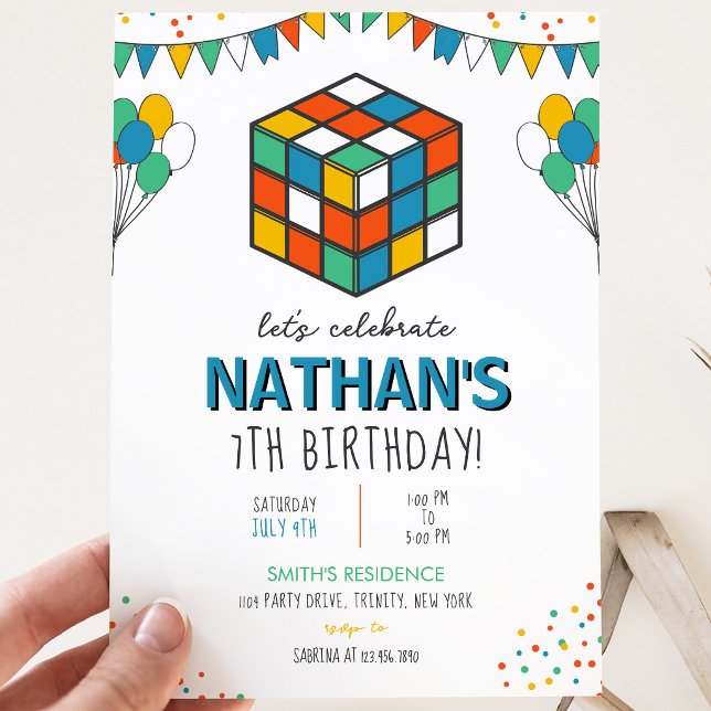 Puzzle Cube Birthday Einladung (Von Creator hochgeladen)