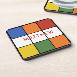 Puzzle Cube Game Toy Personalisiert in den 80er Ja Getränkeuntersetzer