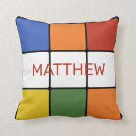 Puzzle Cube Game Toy Personalisiert in den 80er Ja Kissen