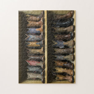 Puzzle, das Cowboystiefelauswahl kennzeichnet Puzzle