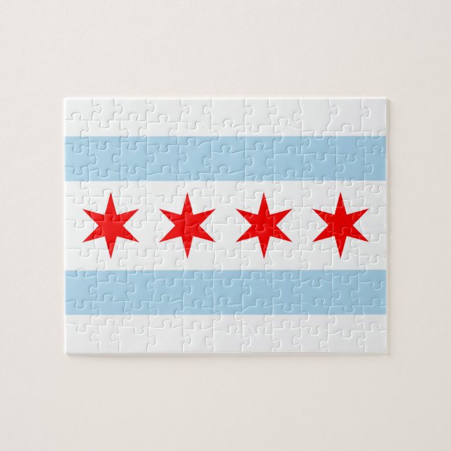 Puzzle der Chicago-Stadtflagge (Horizontal)