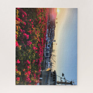 Puzzle der Fischerboote in einem Hafen