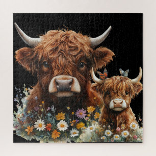Puzzle der Höllenkuhe und der Kalb-Flora-Collage