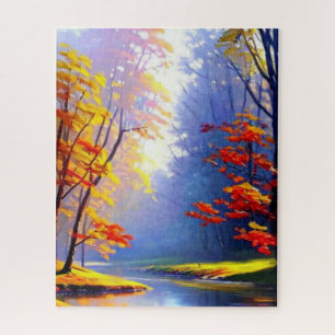 Puzzle der Landschaft im Herbst