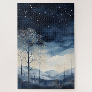 Puzzle der schneebedeckten Winterlandschaft
