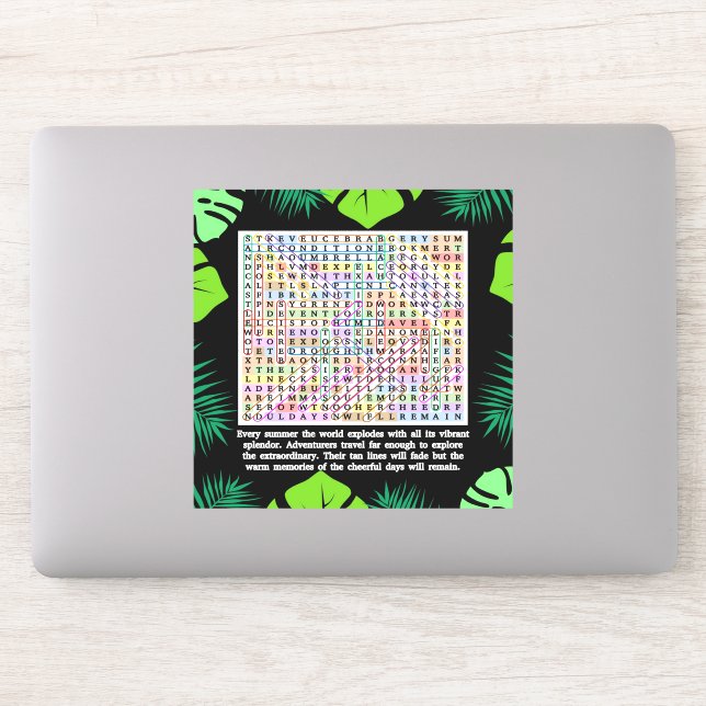 Puzzle der SommerWord-Suche Aufkleber (Computer)