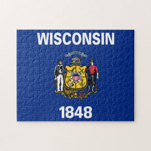 Puzzle der Staatsflagge Wisconsin