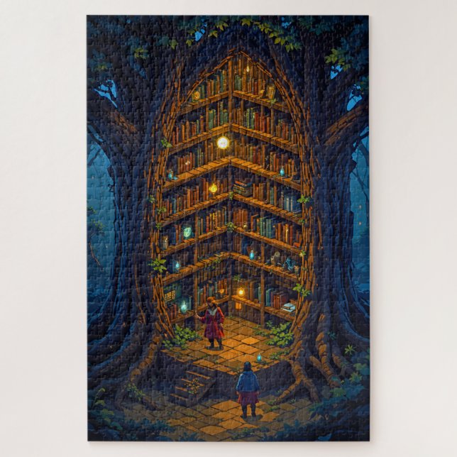 Puzzle der versteckten Baumbibliothek (Vertikal)