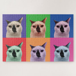 Puzzle der weißen und schwarzen Katze