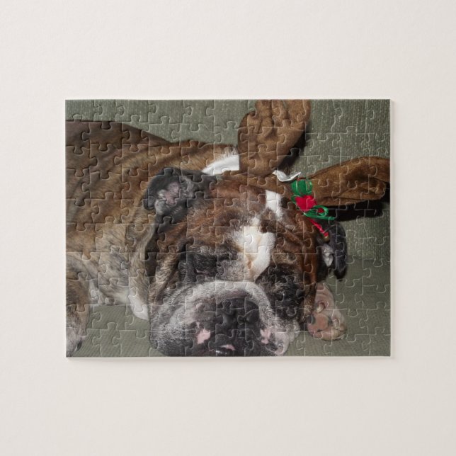 Puzzle des Bulldoggenwelpenrens (Horizontal)
