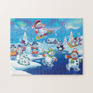 Puzzle des Snowpeople Winter-Märchenlandes
