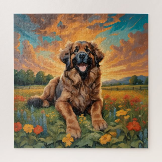 Puzzle des spielerischen Leonberger Hundes für Tie (Vertikal)