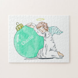 Puzzle des Weihnachtsangels-individuellen Namens