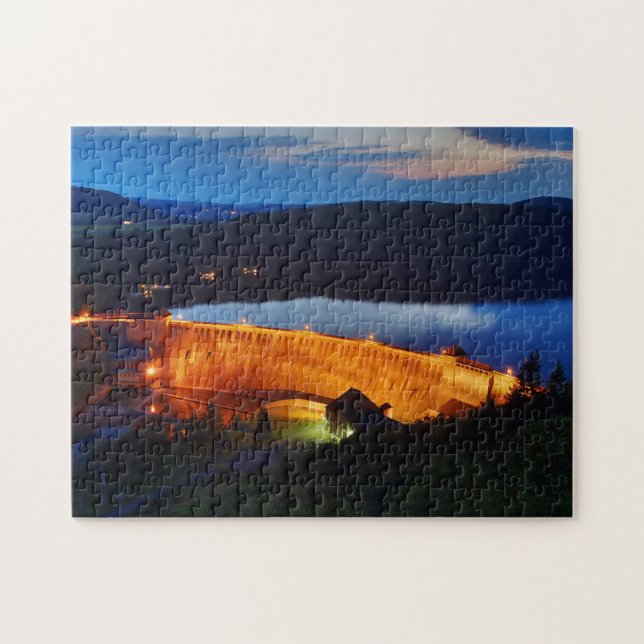Puzzle Edersee Staumauer blaue Stunde (Horizontal)