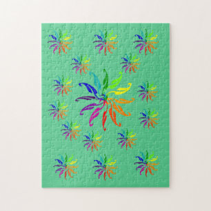 Puzzle - Farbräder auf Grün