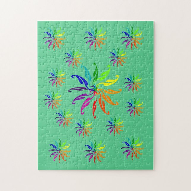 Puzzle - Farbräder auf Grün (Vertikal)