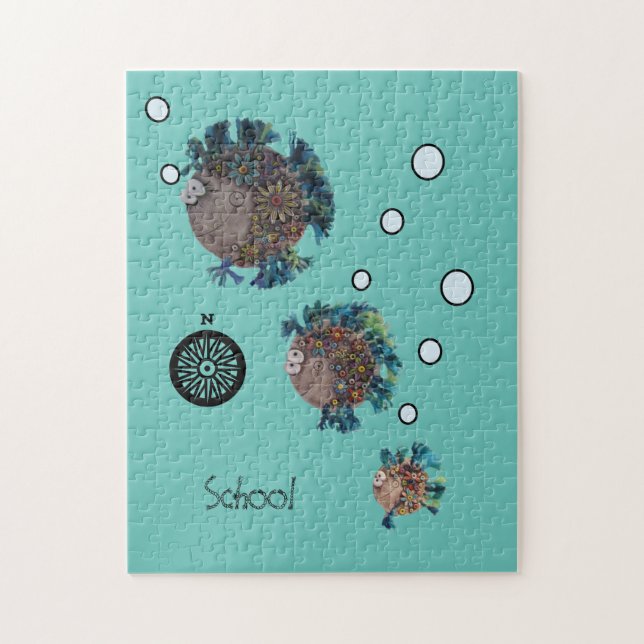 Puzzle - Fischschule (Vertikal)