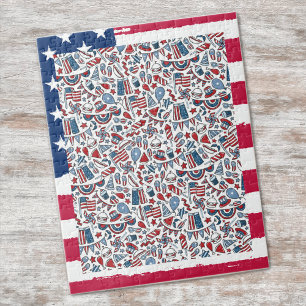 Puzzle, Fügen Sie Ihr Foto hinzu, USA-Flagge Rahme Puzzle