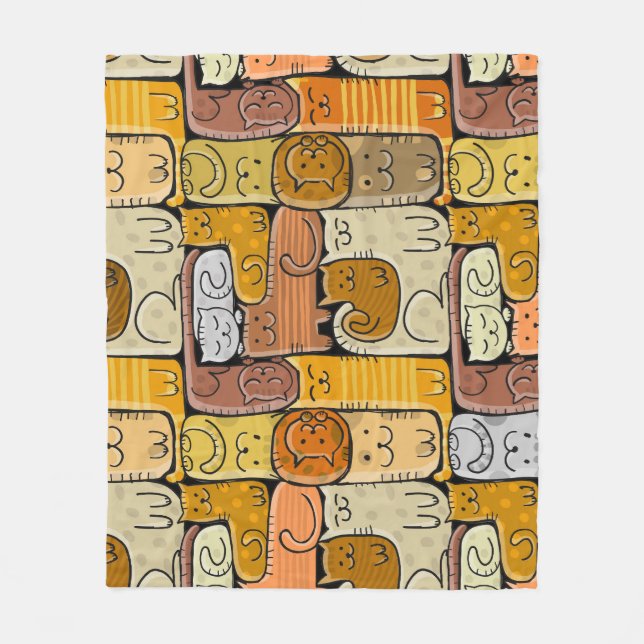 Puzzle Funny Cats House Nahtlos Fleecedecke (Vorderseite)