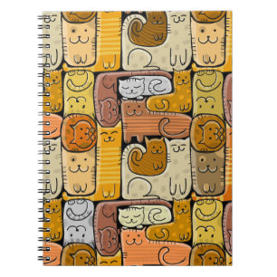 Puzzle Funny Cats House Nahtlos Notizblock
