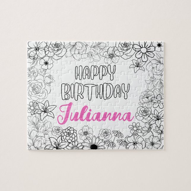 Puzzle für benutzerdefinierte Farbflorennamen (Horizontal)