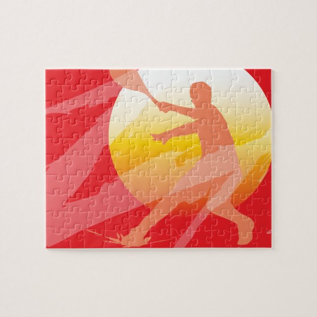 Puzzle für Kinder mit eigenem Tennisplatz (Horizontal)