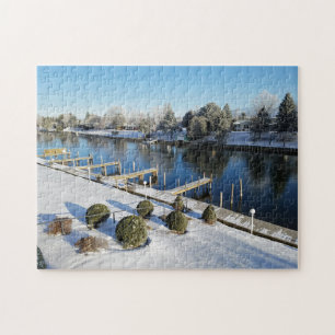 Puzzle für kreatives Foto im Winterwasser
