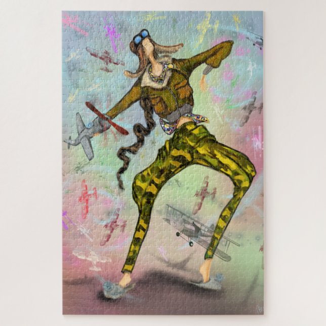 Puzzle für Mädchen-Pilot (Vertikal)