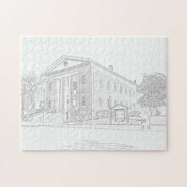 Puzzle - Gebäude zu Farbe (Horizontal)