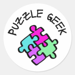 Puzzle Geek Runder Aufkleber