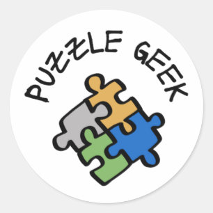 Puzzle Geek Runder Aufkleber