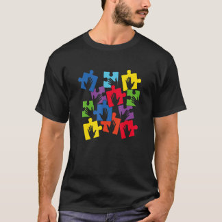 Puzzle Hand Sei netter Autismus Bewusstsein Autist T-Shirt