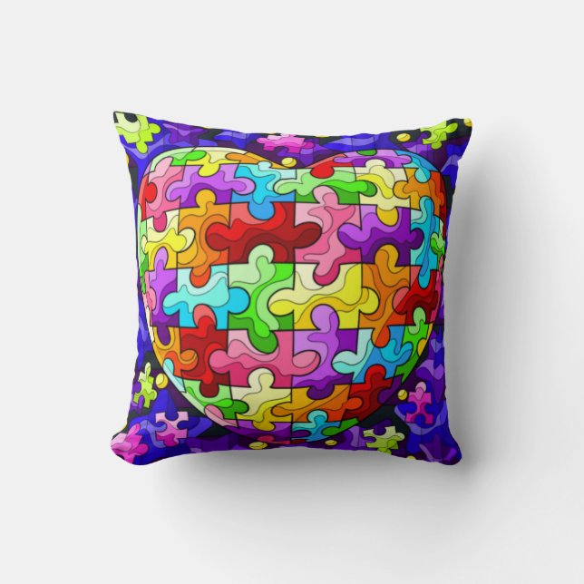 Puzzle hart kissen (Vorderseite)