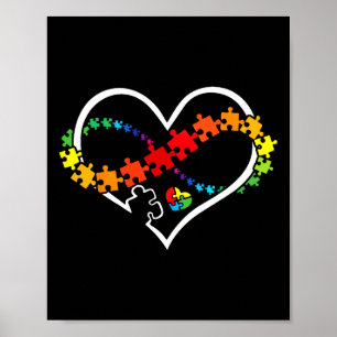 Puzzle Heart Autismus-Bewusstsein Unterstützer Leh Poster