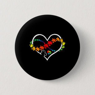 Puzzle Heart Autismus-Bewusstsein Unterstützung Le Button