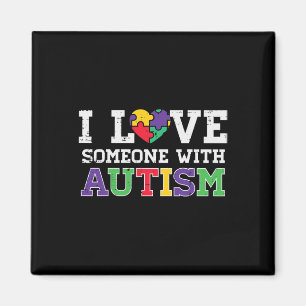 Puzzle Heart I Love Someone With Autism Awareness Magnet