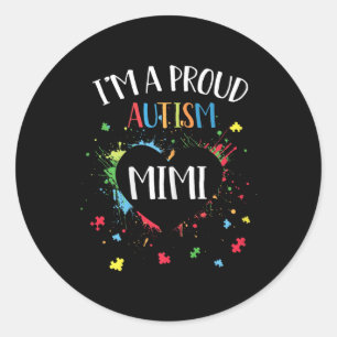 Puzzle Heart Im a Proud Autismus Mimi Autism Aware Runder Aufkleber