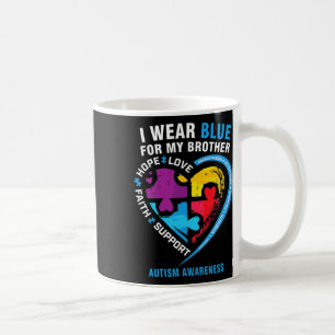 Puzzle Herz ich tragen Blau für meinen Bruder Auti Kaffeetasse