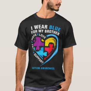 Puzzle Herz ich tragen Blau für meinen Bruder Auti T-Shirt