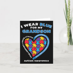 Puzzle ich trage Blue Grandson Autism Awareness Gr Karte