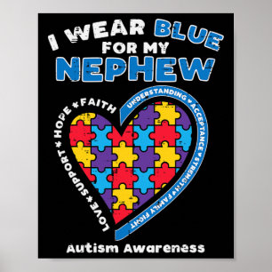 Puzzle ich trage Blue Nephew Autismus Awareness Fa Poster