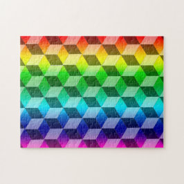 Puzzle - Illusion von Regenbogenblöcken