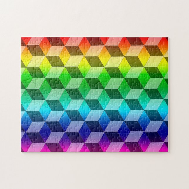 Puzzle - Illusion von Regenbogenblöcken (Horizontal)