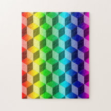 Puzzle - Illusion von Regenbogenblöcken