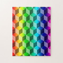 Puzzle - Illusion von Regenbogenblöcken